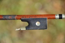 Old FRENCH VIOLIN BOW, signed BILLOTET A PARIS, pernambouc, great condition