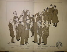 HARRY GRANDE Litho XX CARICATURE HOMMES BOURGEOISIE BELLE EPOQUE dlg SEM 1920