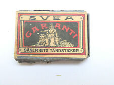 ancienne Boite d' Allumettes Suède SVEA GARANTI OLD Sweden matchboxe Matches 