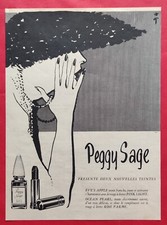 Publicité de presse: Produits de beauté PEGGY SAGE illustration de GRUAU 1955