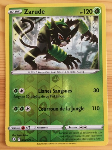 Carte pokémon reverse - reverse, zarude