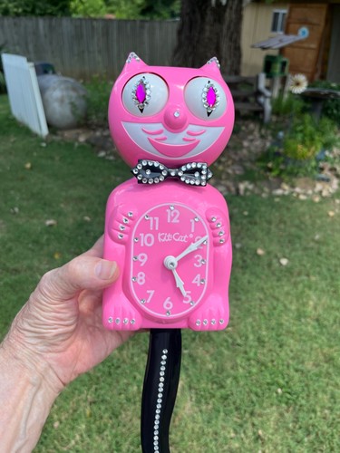 Flamingo pink kit cat - kit-cat, klock