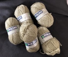 VINTAGE PHILDAR CHENONCEAUX 55% Laine   5 pelotes lichen