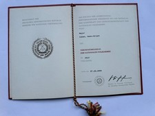 ancien certificat honorifique