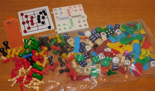 VINTAGE ancien LOT PIECES pions DES jeux JEU de SOCIETE bois PLASTIQUE plaque