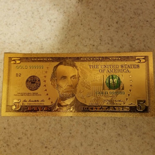 Dollar bill gold lincoln - 5,