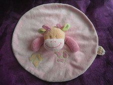 Doudou plat rond rose - plat,