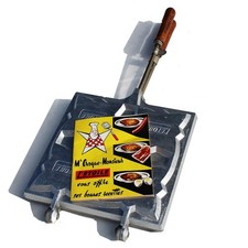 Ancien appareil à croque-monsieur quadruple marque L'Etoile + livret recettes