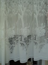 1 Rideau Voilage blanc avec de superbes motifs pour grande baie vitrée
