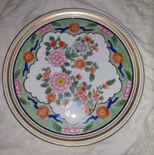 Superbe Plat A Gateaux En Porcelaine  De Limoges Decor Peint Par Michaud