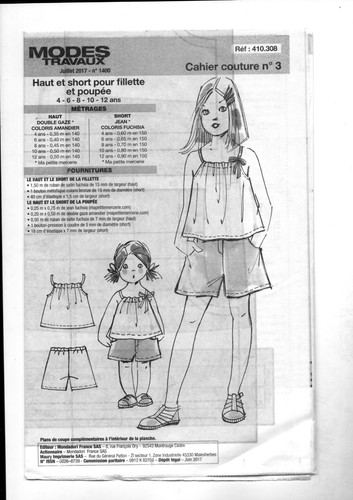 Patron enfant fille - patron,
