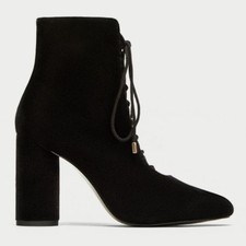 Zara Velvet Lace Up High Heel