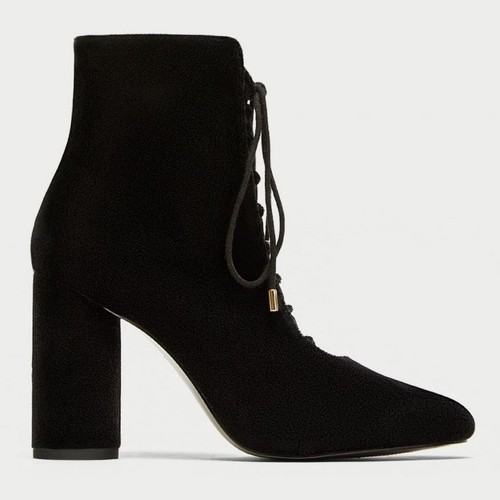 Zara velvet lace - up, heel