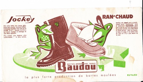 Buvard vintage bottes baudou - ,
