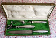 SERVICE à découper GIGOT métal argenté CHRISTOFLE modèle RUBANS art nouveau 1900