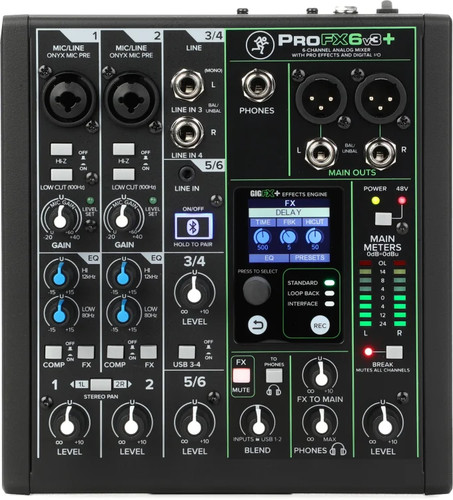 Mackie profx6v3 channel - profx6v3+, 6-channel