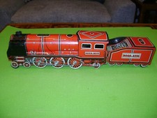 JOUET ANNCIEN ML MARTINAN LARNAUDE LOCOMOTIVE MECANIQUE EN TOLE+TENDER NORD8256 