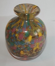 Jean-Michel OPERTO  Petit FLACON verre soufflé Poussière d'Or Verrerie BIOT