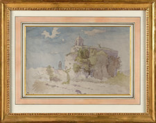 TRES BELLE AQUARELLE PAYSAGE DANS LE GOUT DE HENRI JOSEPH HARPIGNIES ? (9)