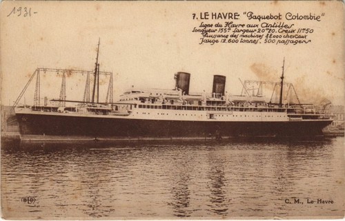 Cpa paquebot colombie ships - ak,