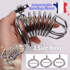 3 tailles Bague Acier Inoxydable Chasteté Cage Pour Hommes Améliore la Mémoire