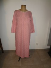 44 46 NUISETTE ROSE LONGUE ROBE NUIT DESHABILLE NEGLIGE SAUT LIT CHEMISE DENTELL