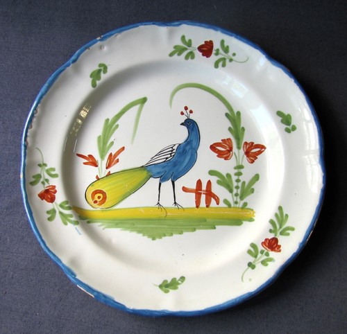 Ancienne assiette oiseau - ancienne,