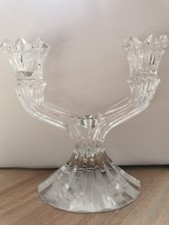 Bougeoir/Chandelier à 2 Bras en Cristal transparent