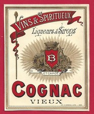  Etiquette Label COGNAC VIEUX