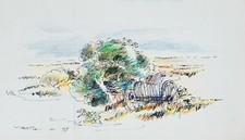 Claude VIETHO - Dessin original - Encre - Champs