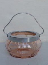 Ancien Récipient En Verre Pour Bonbons Avec Poignée En Verre Environ 1920