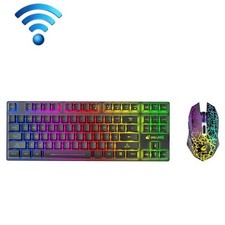 Clavier et souris de jeu sans fil Ziyou Lang T87 noir lumineux