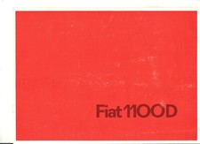 FIAT 1100 D - 103 - 1957 1958 ? catalogue brochure prospekt katalog dépliant