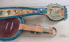 vintage DECORATION de HARNAIS CHEVAUX en cuir ATTELAGE ceinture SUISSE ALLEMANDE