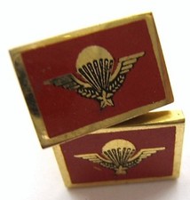 Boutons de Manchette BREVET PARACHUTISTE VINTAGE RCP légion Etrangère REP BEP