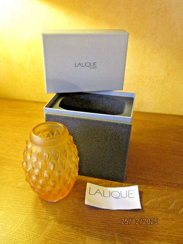 Joli vase ambré lalique en - lalique,,