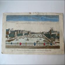 Gravure VUE D'OPTIQUE AMSTERDAM XVIIIè PONT AMSTEL MAISON DES ORPHELINS 18thC