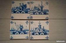 LOT DE 4 CARREAUX EN FAIENCE DE DELFT XVIII EME
