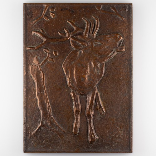 Plaquette bronze cerf - en,