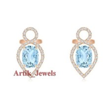 Naturel Bleu Gemme Topaze Avec