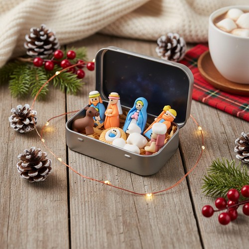 Pour mini crèche - crèche, avec