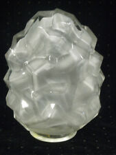 ANCIEN GLOBE OBUS TULIPE VERRE MOULE PRESSE GIVRE ICEBERG LAMPE STYLE LALIQUE