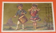 CHROMO 1890-1900 A. LECONTE LE HAVRE COUP DE BAGUETTE ENFANTS TAMBOUR
