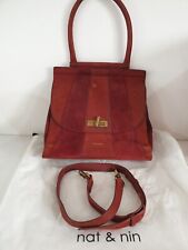 Sac à main et bandoulière Nat & Nin bordeaux, usé, 32x29cm