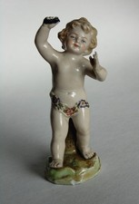 PUTTI CHÉRUBIN EN PORCELAINE DE VIENNE XIXème
