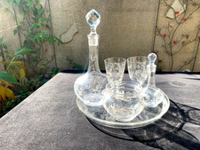 Ancien Service de Nuit 6 Pièces en Cristal du XIXème Siècle Napoléon III