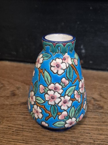 Vase ancien émaux longwy - vase,