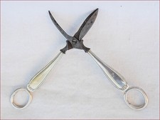 French Pair Grape Scissors Steel Silvered Metal late 19th century