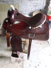 selle western en cuir marron