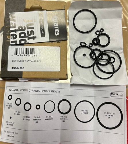 Mares service rings kit - o-rings,